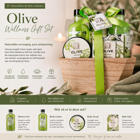 🫒 Olive Wellness Gift Set – Pure Ontspanning & Verzorging