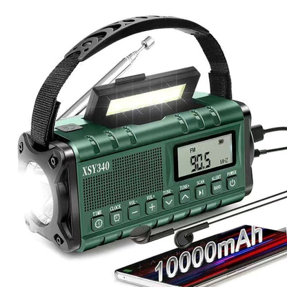 📻🛡️ Noodradio met Powerbank – 10.000mAh Solar & Handcrank