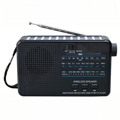 📻 Draagbare Radio met Bluetooth & Solar – AM/FM + Speaker