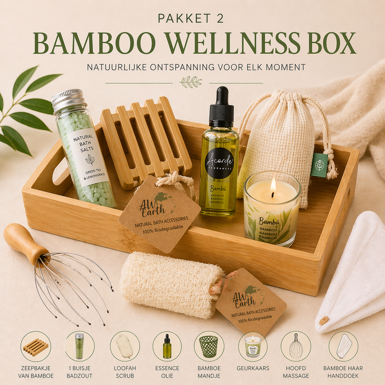 🌿 Luxe Bamboo Wellness Box – Jouw Eigen Spa Moment Thuis