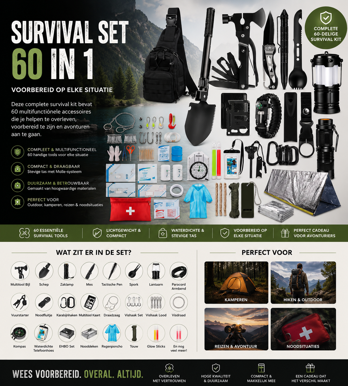 🛠️ Multitool Survival Set – Compact & Krachtig